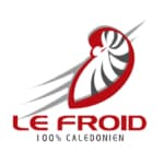 A logo for a company called le froid 100 % caledonien.