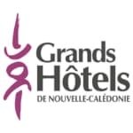 The logo for grands hotels de nouvelle-caledonie is purple and black.