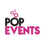 A pink and black logo for pop events.