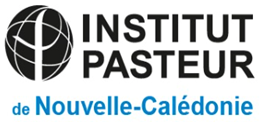 Institut Pasteur de Nouvelle-Calédonie logo with black globe icon and black and blue text