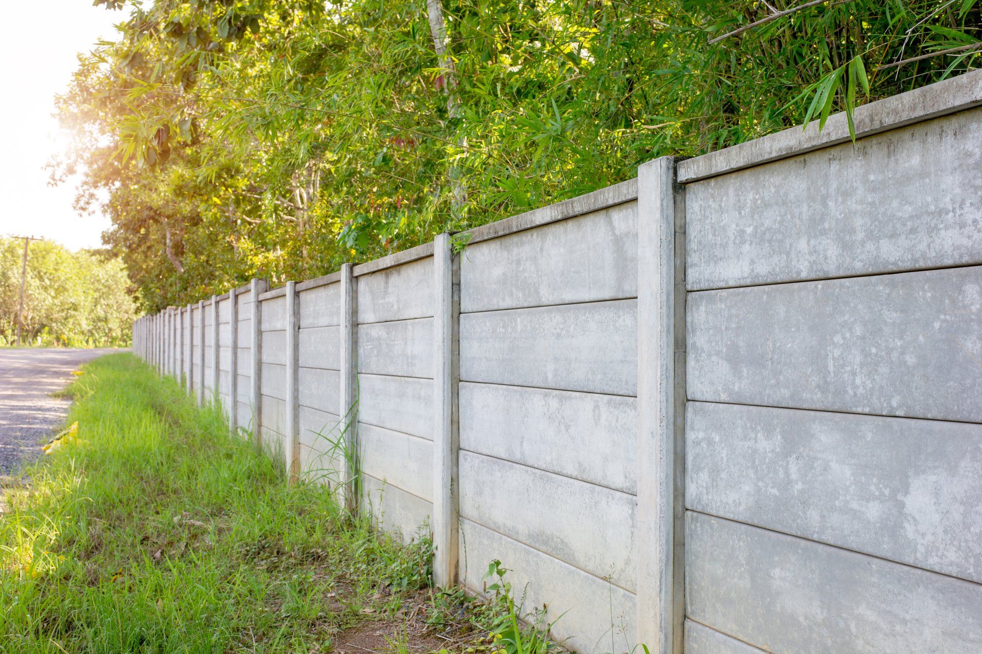 middle of a concrete fence panel