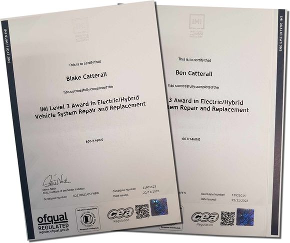 IMI Level 3 Award in Electric/Hybrid Vehicle System Repair and Replacement