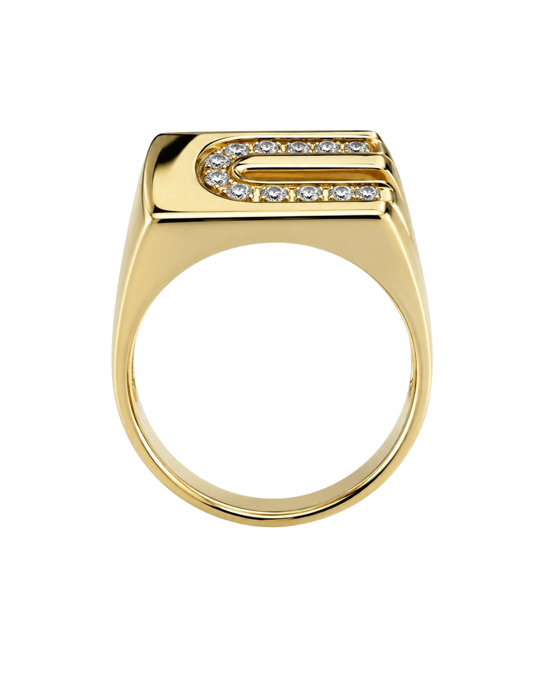 0.45ct Two-Tone Diamond Men's Ring 14K Gold