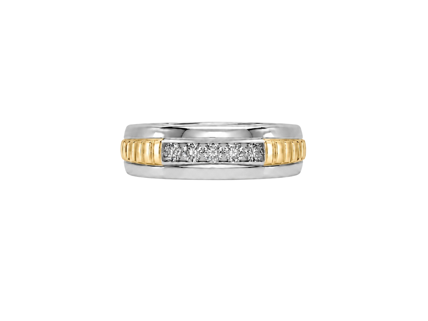 0.40ct Two-Tone Diamond Men’s Band 14K Gold