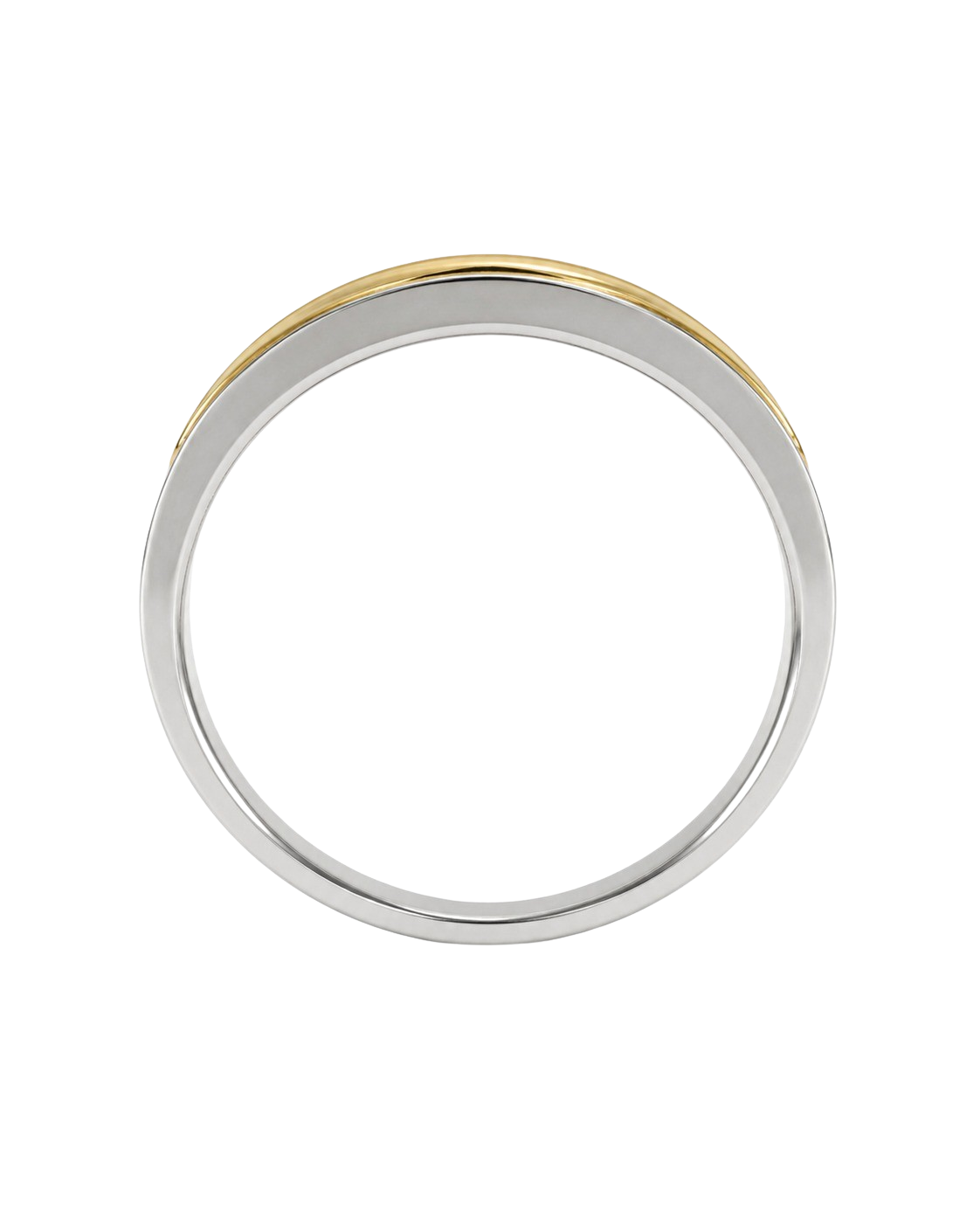 0.30ct Two-Tone Bezel-Set Diamond Men’s Band 14K Gold