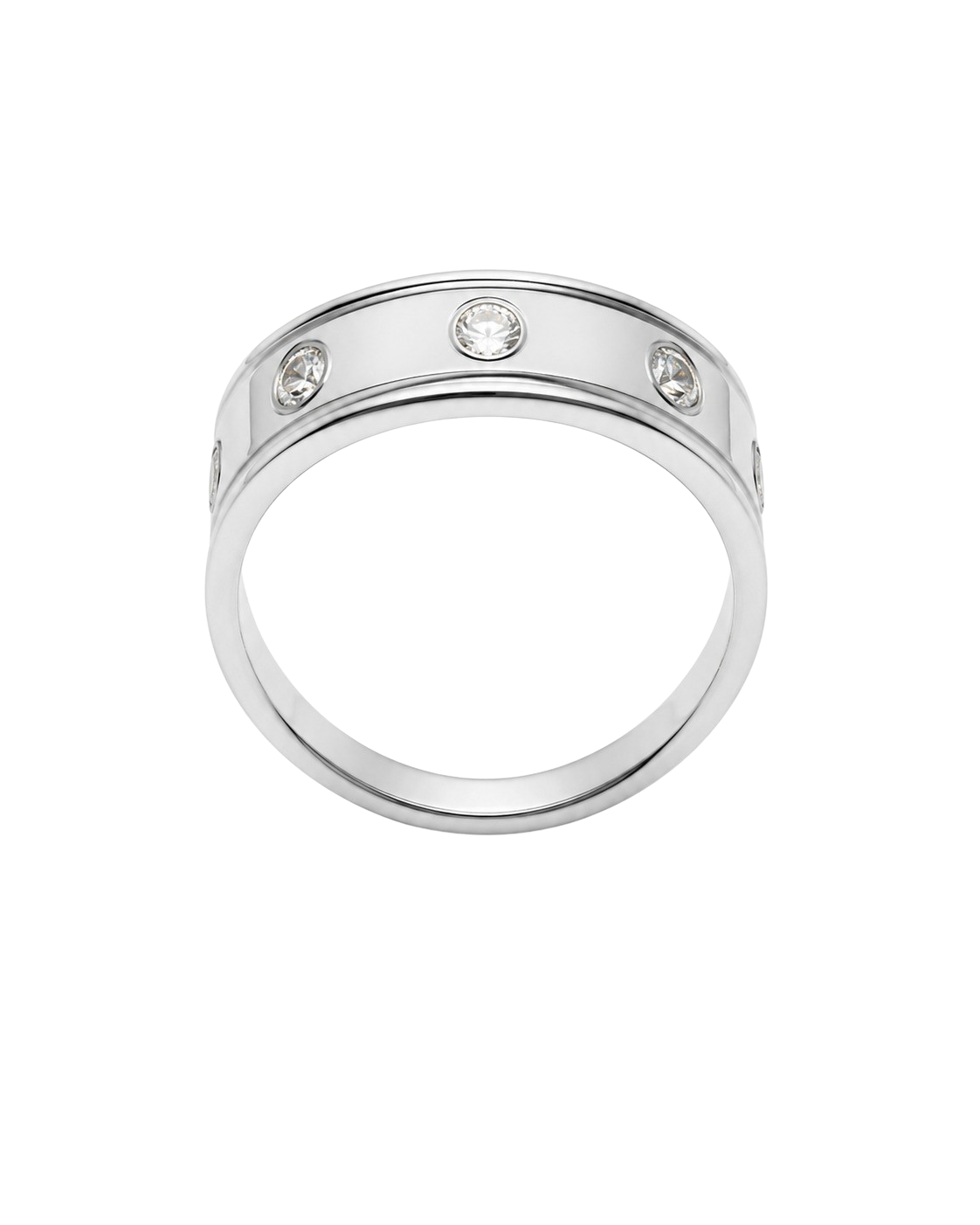 0.25ct Bezel-Set Diamond Men's Band 14K White Gold