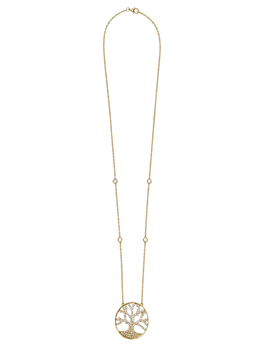 0.30ct Diamond Tree of Life Necklace 18K Yellow Gold