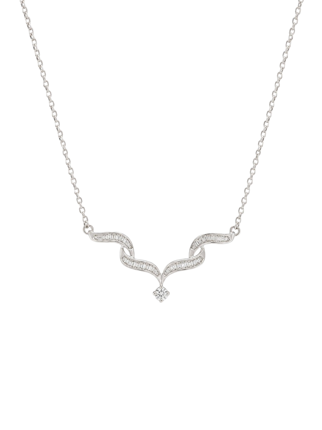 1.50ct Diamond Wing Necklace 14K White Gold