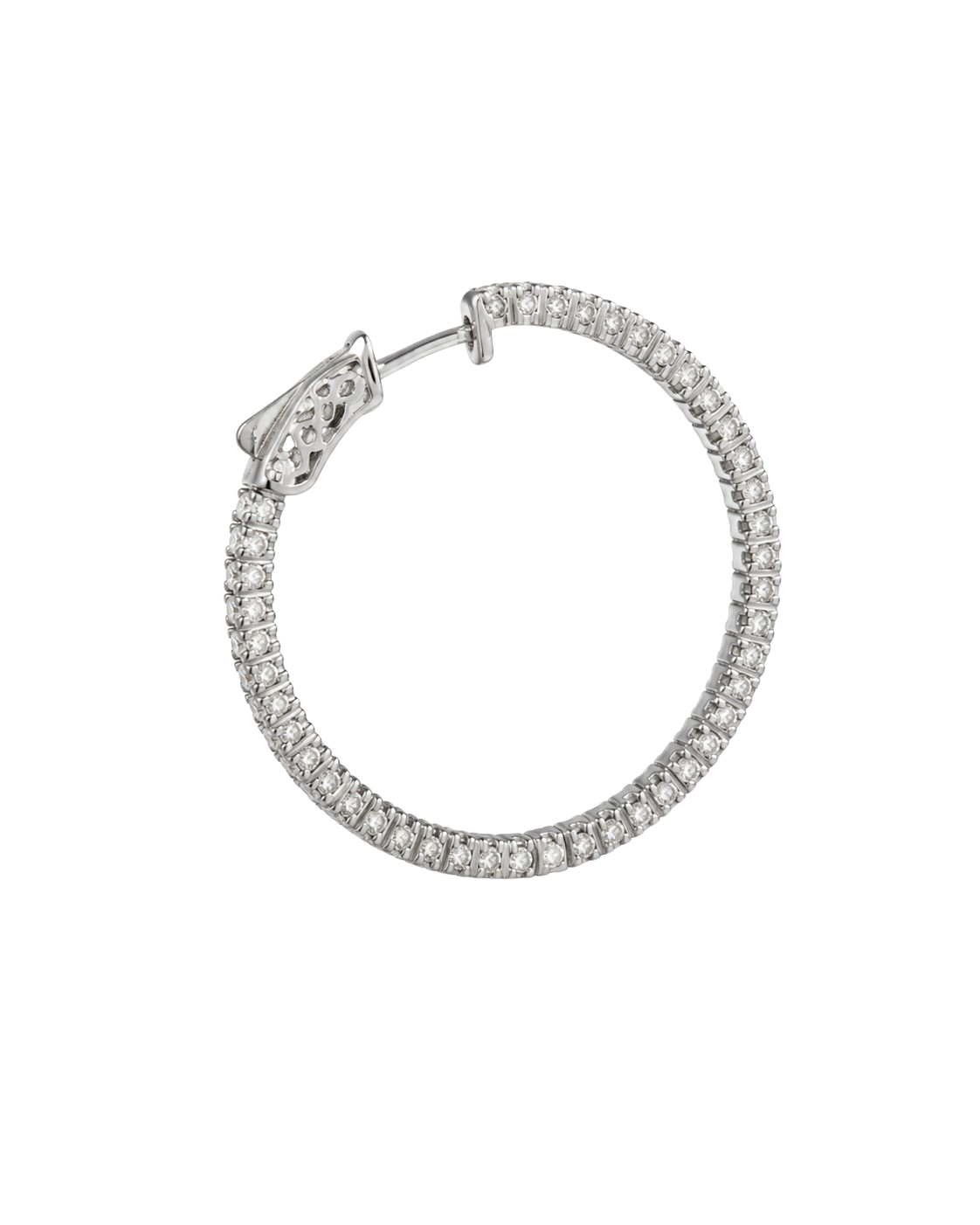 2.00ct Diamond Hoop Earrings 14K White Gold
