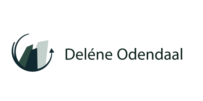Del&eacute;ne Odendaal logo with green circular icon and black text on white background