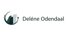 Deléne Odendaal logo with green circular icon and black text on white background