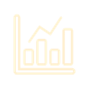 Light yellow line chart icon with rising bars and an upward trend line