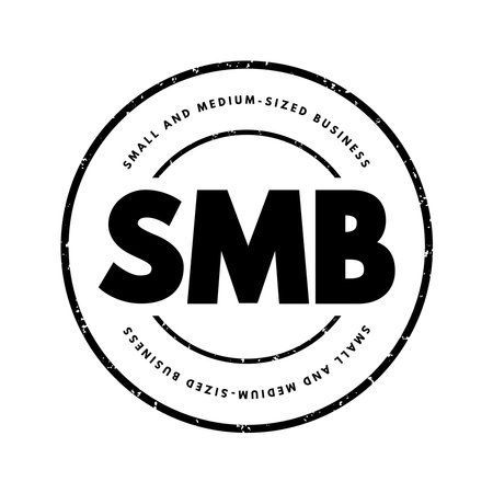 Black and white SMB logo within a circle, 