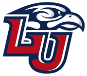 Liberty University Flames logo: eagle head over 