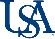 USA logo in blue: intertwined 