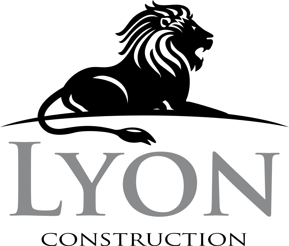 Black lion logo above the text 