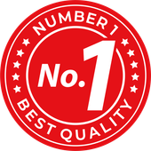 a red sticker that says number 1 best quality