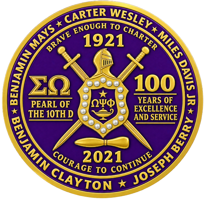 Sigma Omega Chapter centennial emblem commemorating 100 years of excellence and service