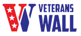 Logo: Red, white, and blue 