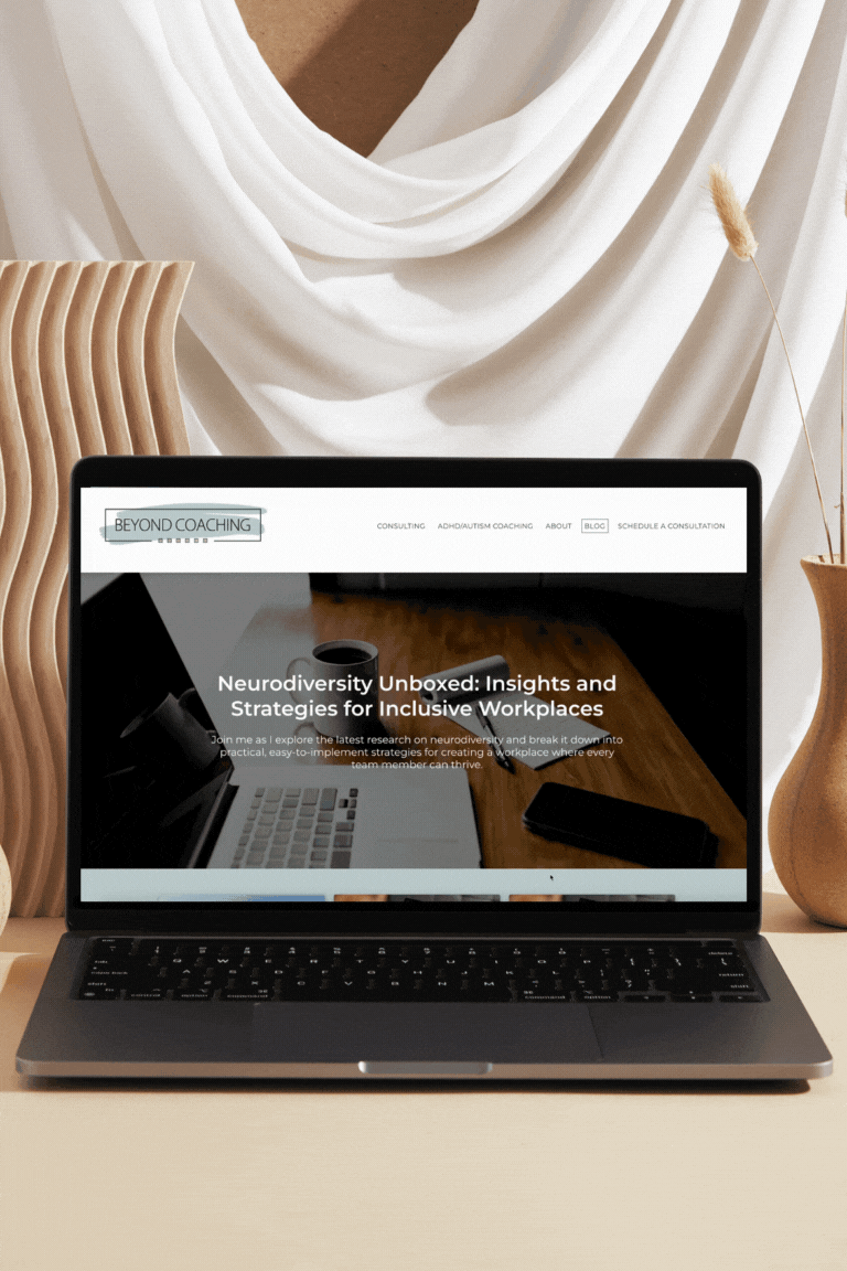 A laptop computer is sitting on a table with a website on the screen.