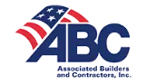 Logo of Associated Builders and Contractors, Inc., with a waving American flag and "ABC" in blue letters.