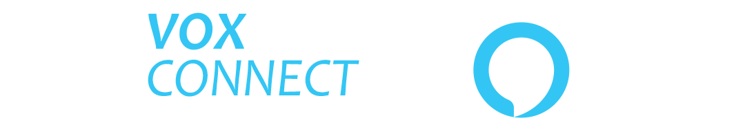 Um logotipo para vox connect com um círculo azul
