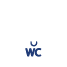 A palavra wc está escrita em azul sobre fundo branco.