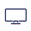 Um ícone de monitor de computador em um fundo branco.