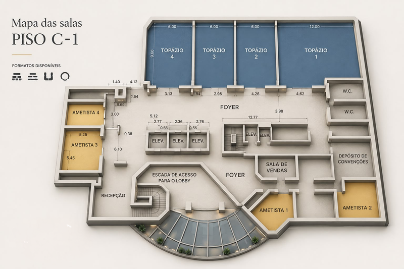 Mapa das salas piso C-1