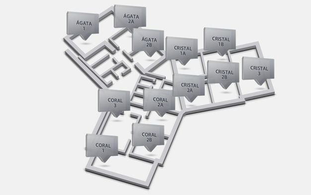 Mapa das salas piso C-1