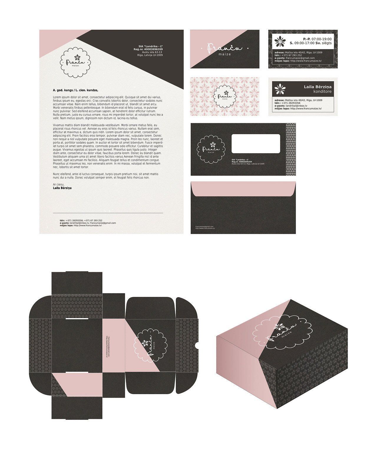 Franču Maize rebranding materials by Danuta Mitule-Leite