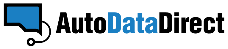 AutoDataDirect logo with blue and black text and a stylized blue car icon