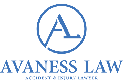 Blue AVANESS LAW logo with stylized A in a circle and tagline “Accident & Injury Lawyer”