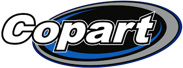 Copart logo in white text on a blue-and-black oval background