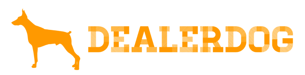 Orange dog icon and “DEALERDOG” wordmark logo on a white background