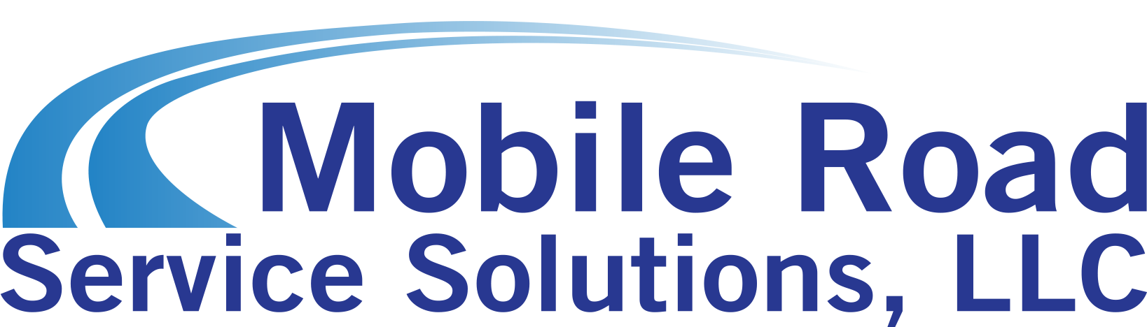 Mobile Road Service Solutions, LLC logo in blue text with a blue swoosh underline