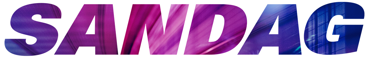 Purple SANDAQ logo text on a white background