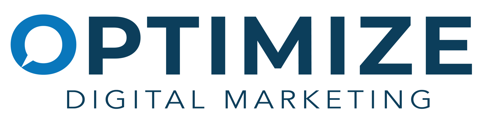 OPTIMIZE Digital Marketing logo with blue and gray text on a white background