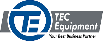 TE logo with “TEC Equipment” and tagline “Your Best Business Partner” in blue, gray, and white