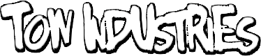 Black-and-white stylized graffiti text reading “Tom Adventures”