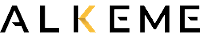 ALKEME logo in black and gold text on a white background