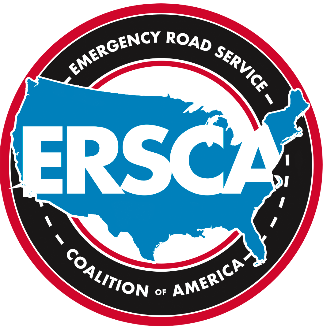 ERSCA logo with white letters over a blue U.S. map in a black and red circular emblem