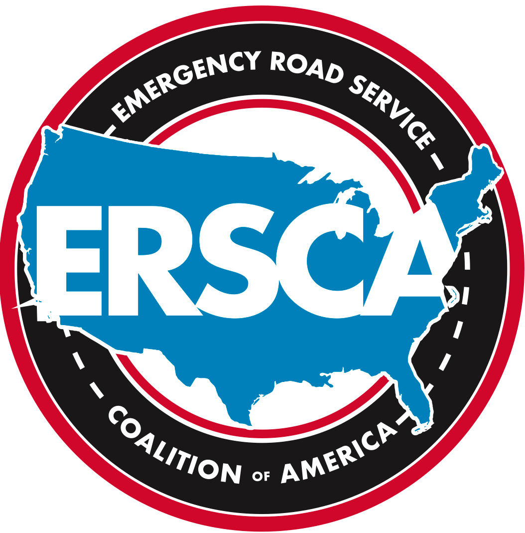 ERSCA logo: blue U.S. map with white letters on a black and red circular emblem