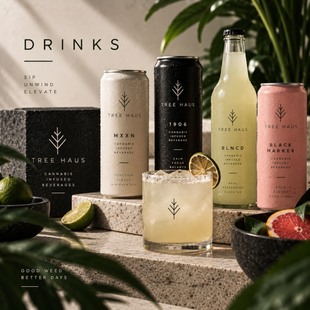 THC-infused beverages and cannabis drinks available at Tree Haus Cannabis Boutique