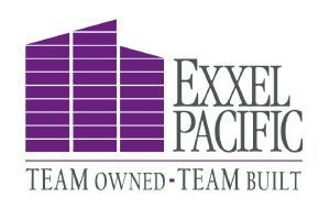 Exxel Pacific logo with purple building icon and “Team Owned Team Built” tagline
