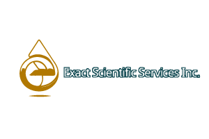 Exact Scientific Services Inc. logo with gold laboratory flask icon and blue-gray text