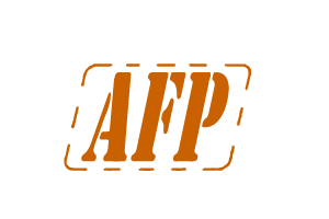 Orange AFP logo with stylized letters inside a rounded rectangular outline