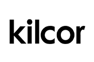 Black lowercase “kilcor” logo on a white background
