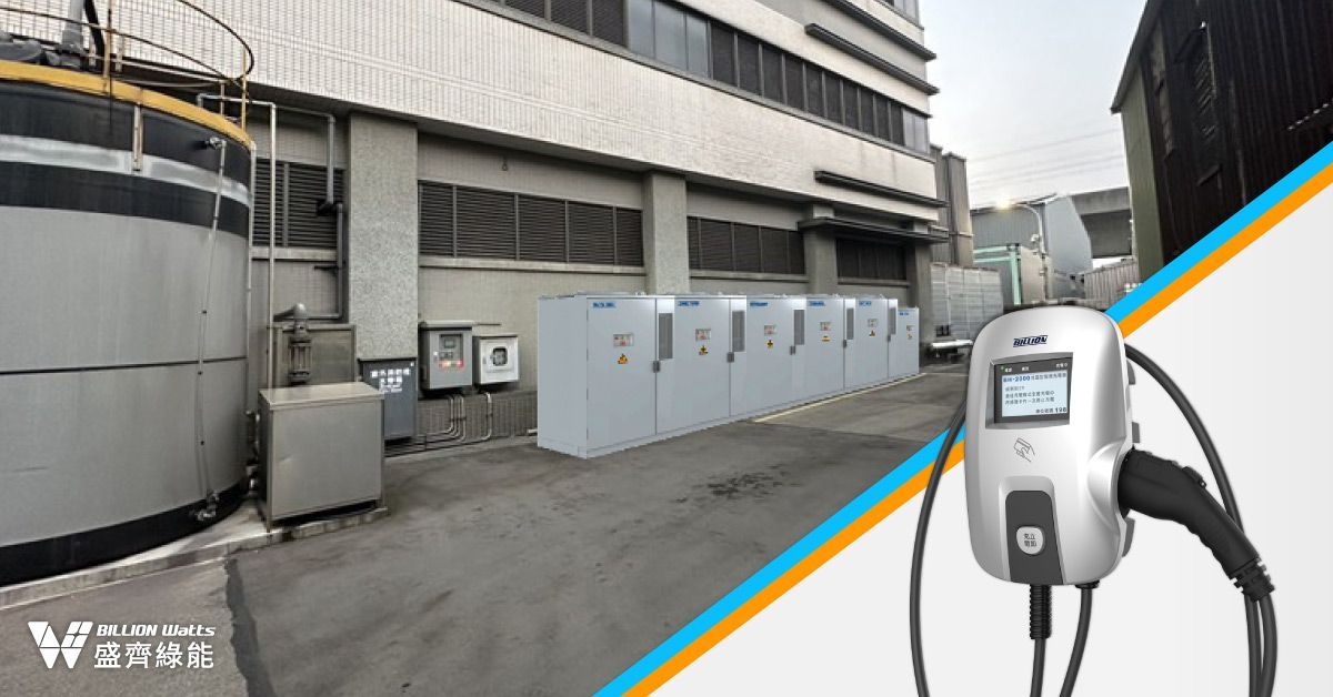 戶外電動車充電器,帶電線,靠近灰色電箱和建築物。