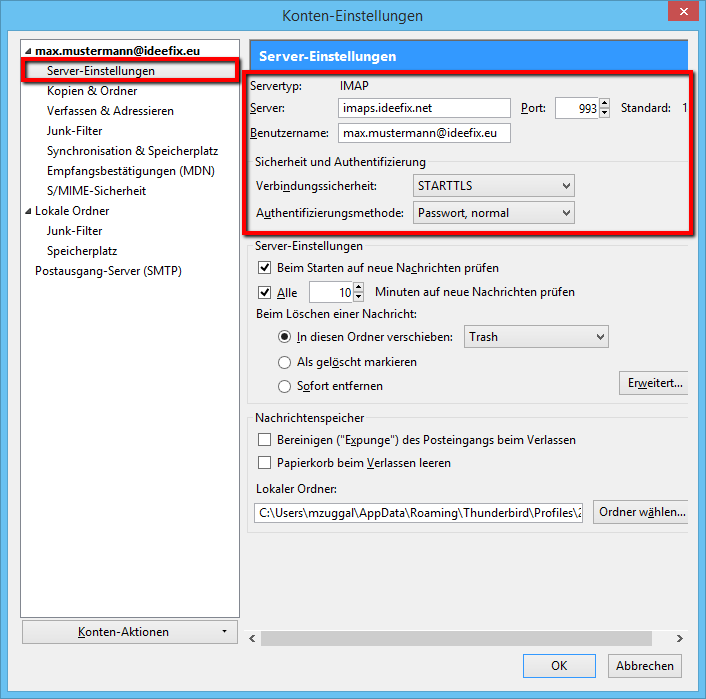 Email Einrichten Thunderbird